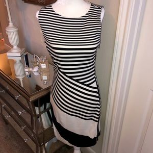 DVF Black and White Knit Dress